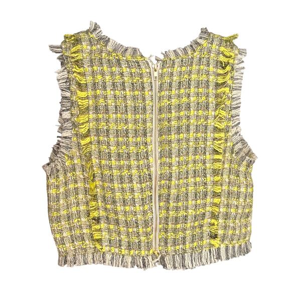 Walter Baker Dara Malibu Yellow Tweed Top XL - Picture 3 of 4